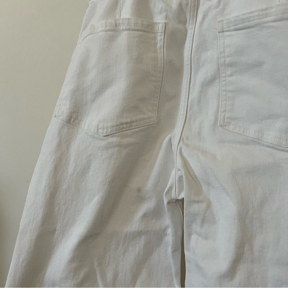 Frame Denim Scallop Edge Overalls White Jeans - Picture 9 of 12